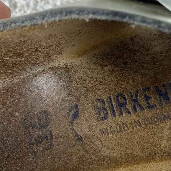 Birkenstock Arizona Shoes Womens Size 9 Silver Sandals Buckle Made in Germany - Picture 6 of 9